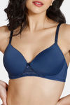 Zivame Beautiful Basics Padded Non Wired 3/4Th Coverage T-Shirt Bra - Sargasso Sea — thumbnail 4